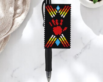 Peyote Stitch Beaded Pen Wrap by Bead with Bugs, SILENCED, Beaded Pen Wrap Pattern for a Pilot G2 Pen