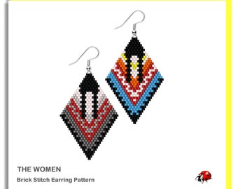 THE WOMEN:  Brick Stitch Beaded Earrings Pattern by Bead with Bugs