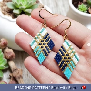 Mönster för pärlörhängen i tegelstygn: Rutig diamantdesign (PDF)