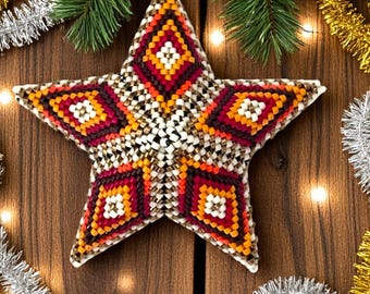 3D Peyote Star Bead Pattern DESERT SUN - Charming Decor for Home & Holidays