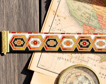 Peyote Stitch Beaded Bracelet Pattern by Bead with Bugs, ALL WHO WANDER
