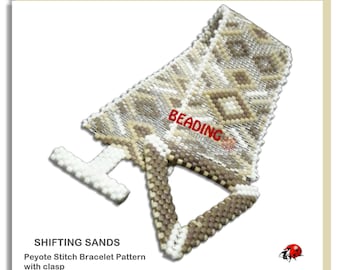 SHIFTING SANDS: A Peyote Stitch Beaded Bracelet Pattern by Bead with Bugs