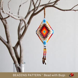 3D Peyote Stitch Beaded Pod Pattern by Bead with Bugs, Four Directions, purse charm, ornament, tree decoration, PDF