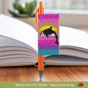 Peyote Stitch ORCA Beaded Pen Wrap Pattern for Pilot G2 Pen