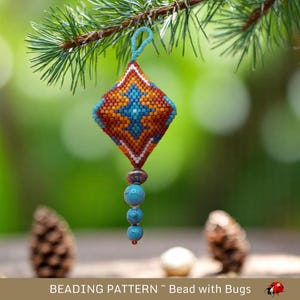 3D Peyote Stitch Beaded Pod Pattern by Bead with Bugs, Sound Waves, purse charm, ornament, tree decoration, PDF