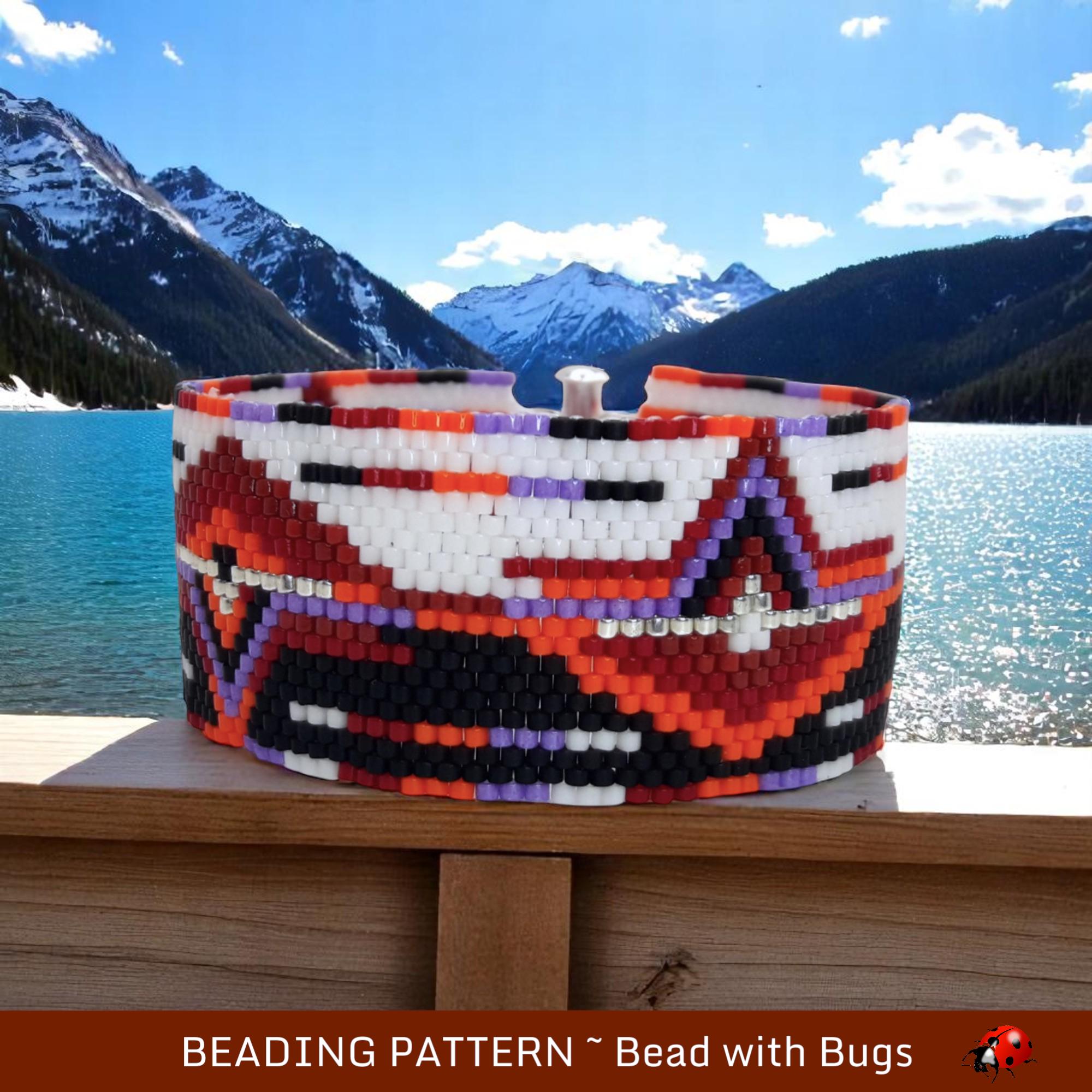 Peyote Stitch Beaded Bracelet Pattern by Bead With Bugs, Mid