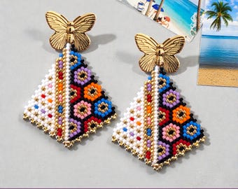 Peyote Stitch, Kite Earring Beading Pattern FOREVER YOUNG, PDF