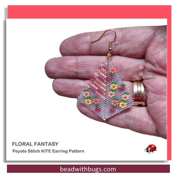 FLORAL FANTASY: Peyote Stitch Beading Pattern by Bead with Bugs