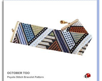 OCTOBER TOO: A Peyote Stitch Beaded Bracelet Pattern by Bead with Bugs