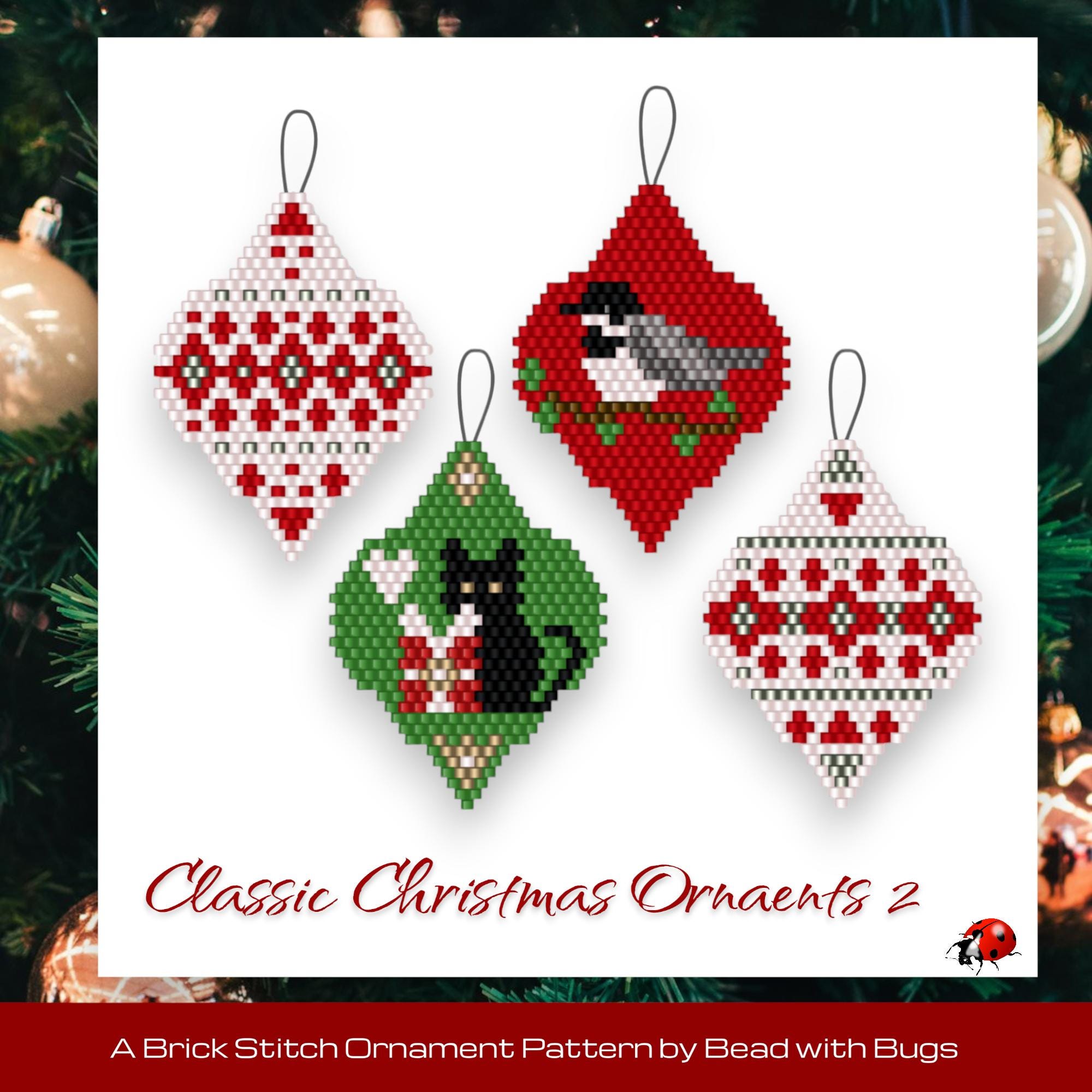 CLASSIC CHRISTMAS 2 motif d ornement de perles Brick Stitch par Bead with Bugs Etsy France