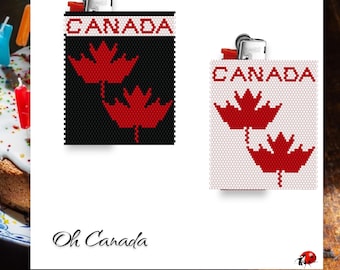 OH CANADA:  Peyote Stitch Beaded Lighter Cover by Bead with Bugs