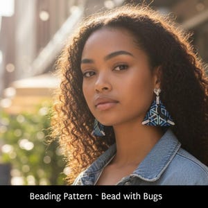 Peyote Stitch Triangle Earrings, Island Blues
