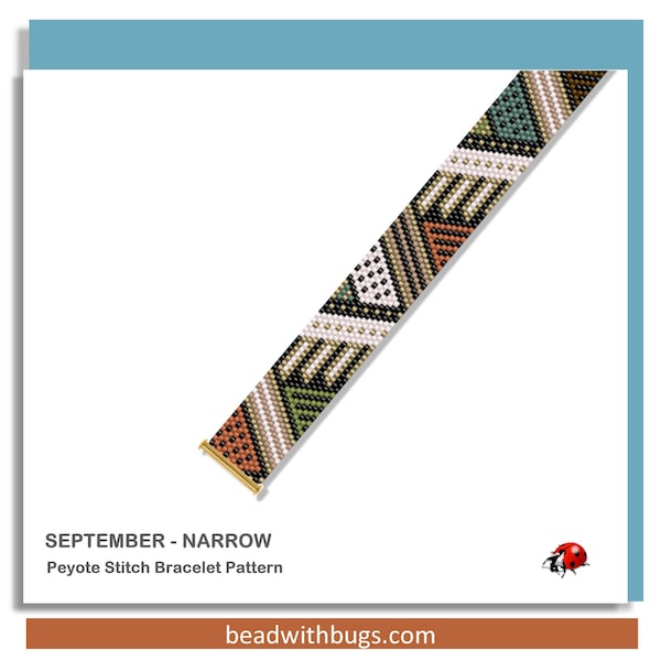 SEPTEMBER: A Peyote Stitch Beaded Bracelet Pattern by Bead with Bugs