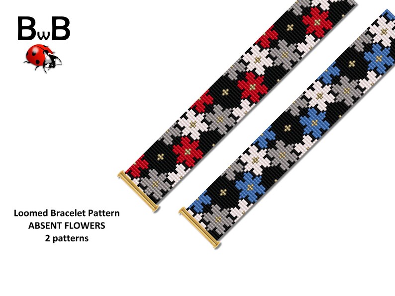 LOOM BEADING Bracelet Pattern Absent Flowers Etsy