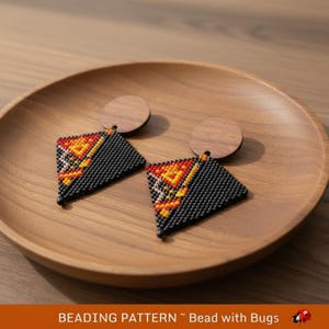 Peyote Stitch, Kite Earring Beading Pattern by Bead with Bugs, Fiesta 3
