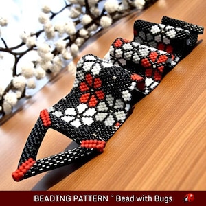 Peyote Stitch Beaded Bracelet Pattern by Bead with Bugs, Absent Flowers, an all over floral pattern, PDF