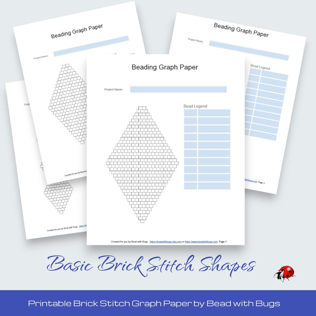 PRINTABLE GRAPH PAPER: Basic Brick Stitch Earring Graph Paper for ...