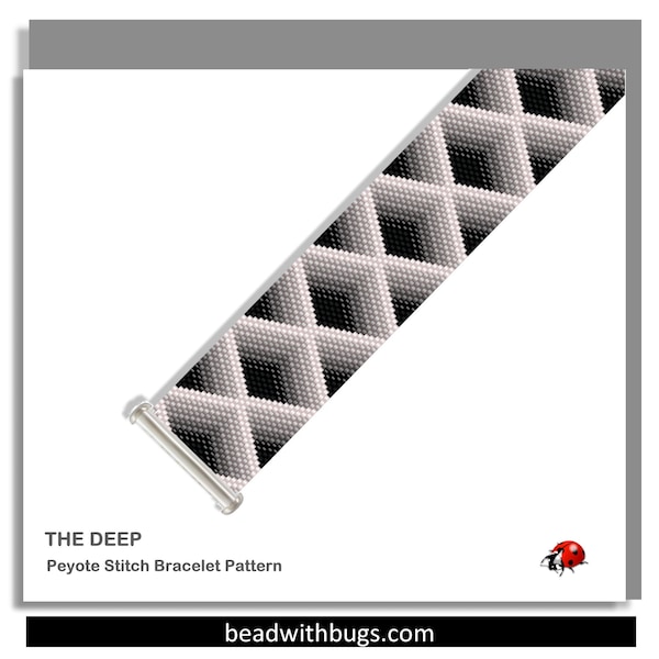 THE DEEP: A Peyote Stitch Beaded Bracelet Pattern by Bead with Bugs