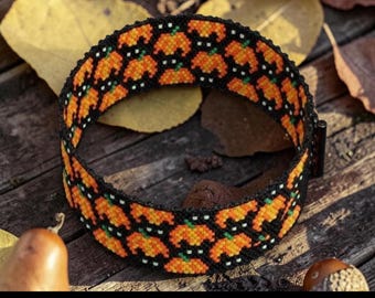 Peyote Stitch Beaded Bracelet Pattern (PDF), HALLOWEEN CATS