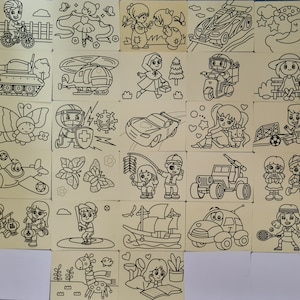 A4 Sand Art Picture Cards ~ Peel & Stick ~ 43 Cards ~ Kids Parties Fun Birthday - 43 Assorted Designs