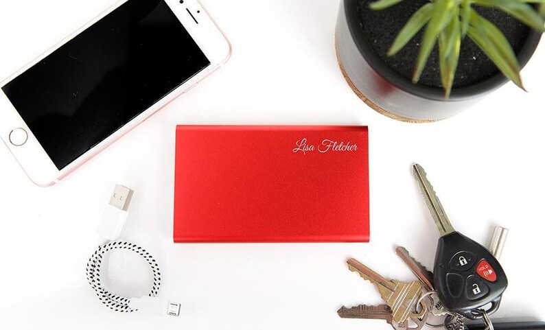 4000 mAh Power Bank Birthday Gift Personalized Powerful Power Banks Bridesmaid Gift Etched Gift for Her Portable Cell Phone Charger
