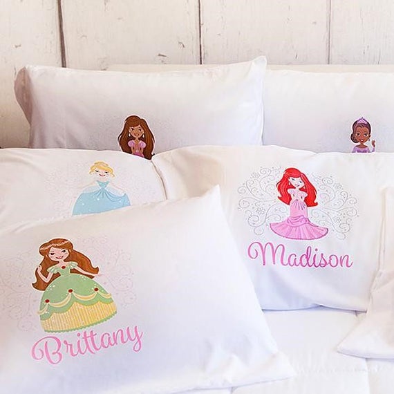 Personalized Princess Pillow 8 Designs Custom Pillowcase Etsy