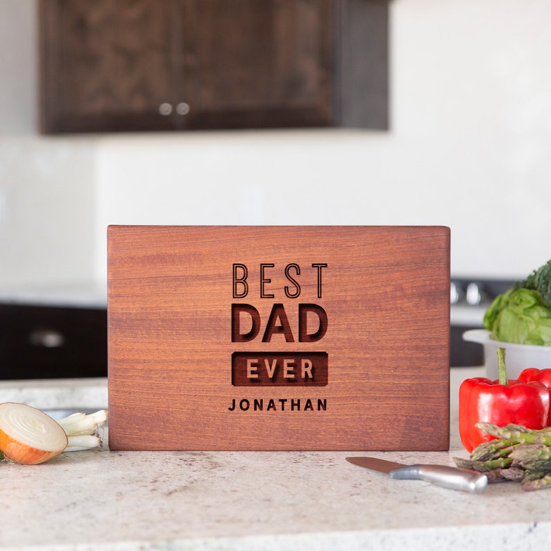 Personalized Mahogany Cutting Boards for Dad Fathers Day Etsy