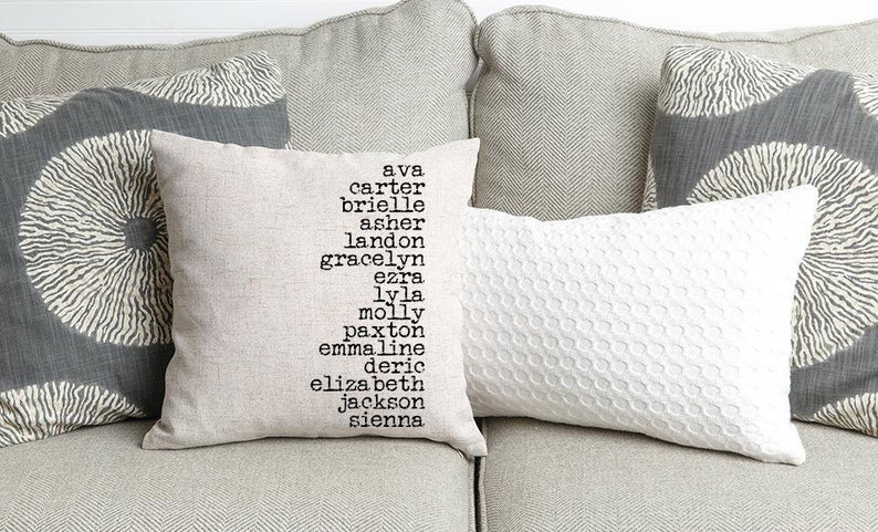 Family names throw pillow