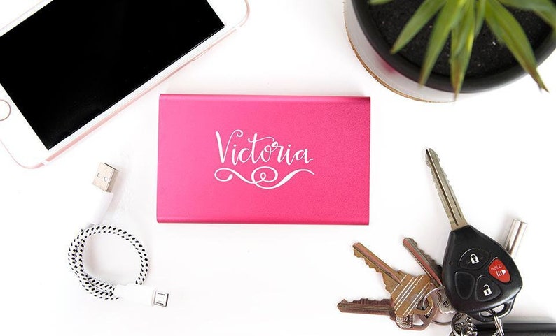 4000 mAh Power Bank Birthday Gift Personalized Powerful Power Banks Bridesmaid Gift Etched Gift for Her Portable Cell Phone Charger
