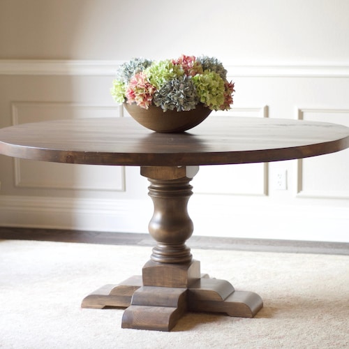 Solid Wood Handmade Round Pedestal Dining Table Free Solid Wood Handmade Round Pedestal, Solid Wood Round Pedestal Dining Tables