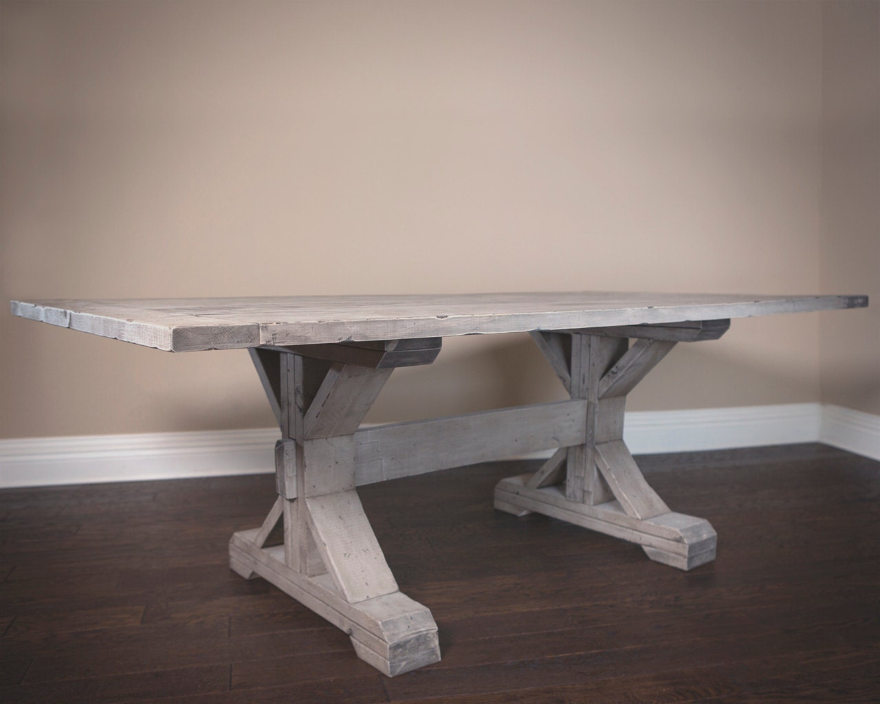 Solid Wood Handmade Xbase Trestle Dining Table FREE SHIPPING Etsy