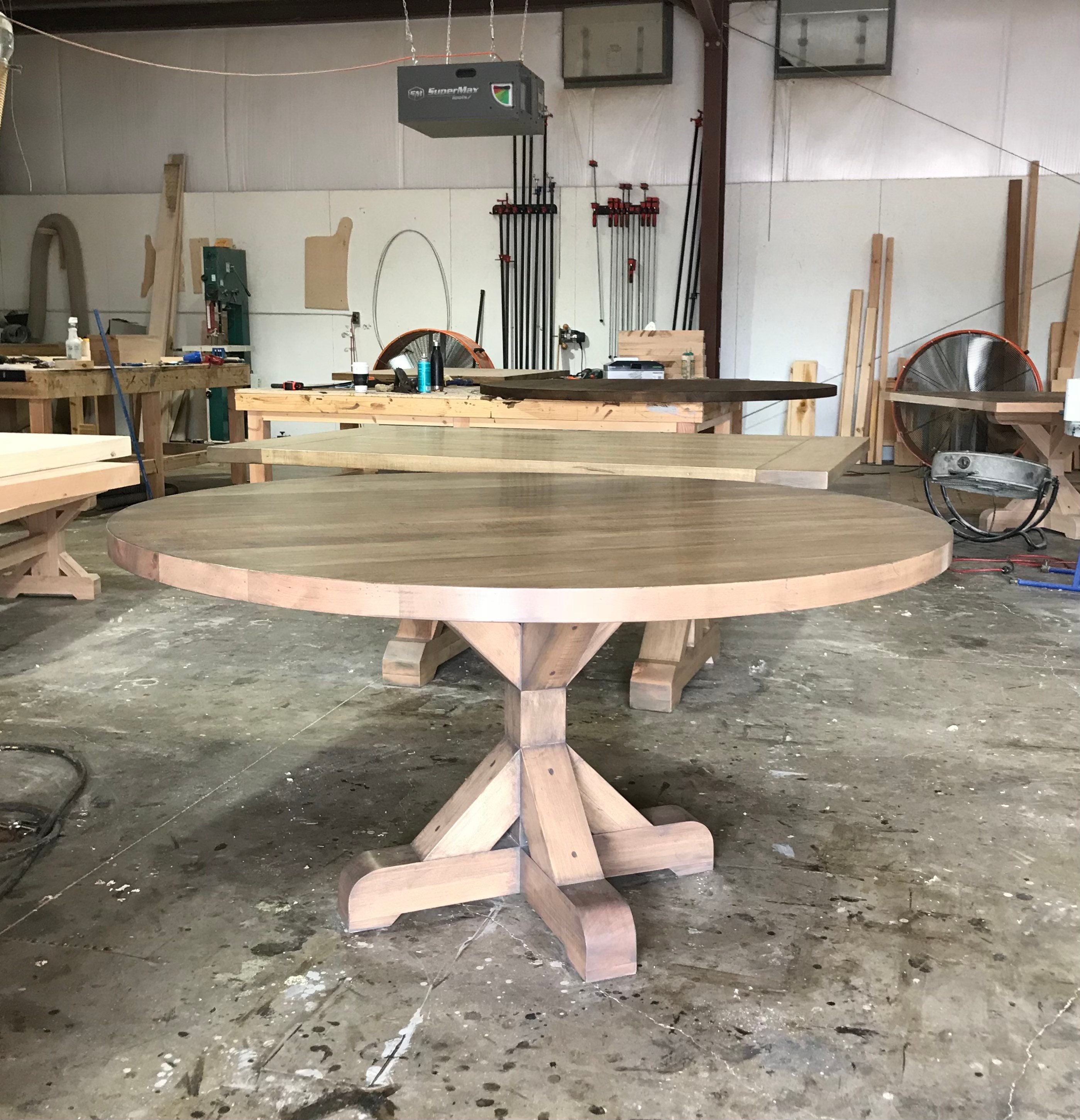 Solid Wood Handmade Round X-base Table FREE SHIPPING - Etsy