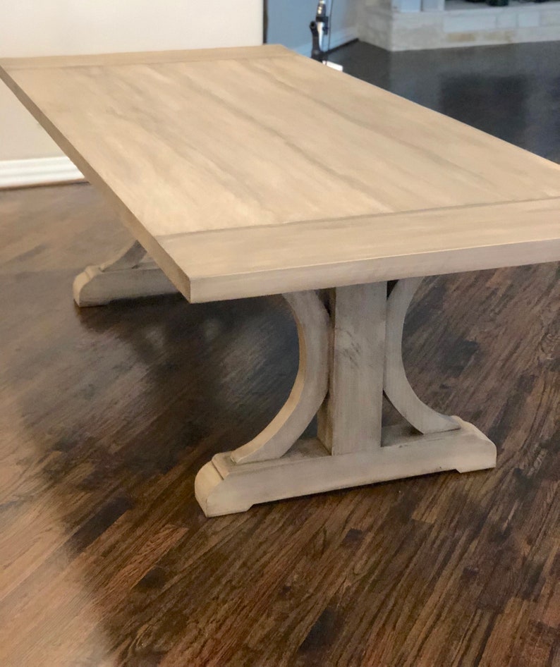 Solid Wood Handmade Curved Base Dining Table FREE SHIPPING Etsy