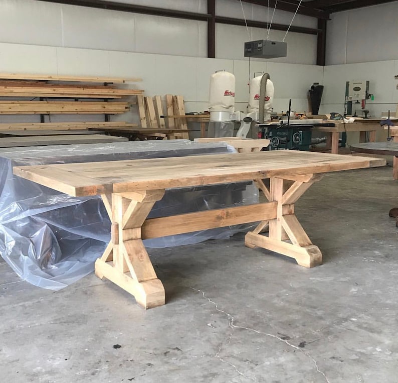 Solid Wood Handmade Xbase Trestle Dining Table FREE SHIPPING Etsy