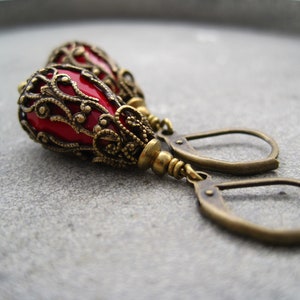 Ohrringe vintage, rote Ohrhänger, orientalische Hängeohrringe image 7