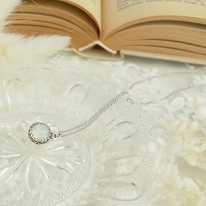 Brautkette antik silber vintage silber Braut Kette Kristall weiß antiksilber image 8