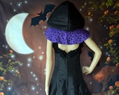ready to ship Halloween dress, Costume, Handmade Dress, Carnival Costumes, Pagan, Black Cape, Tulle, Witch,Vampire, Gothic, Hooded, Women