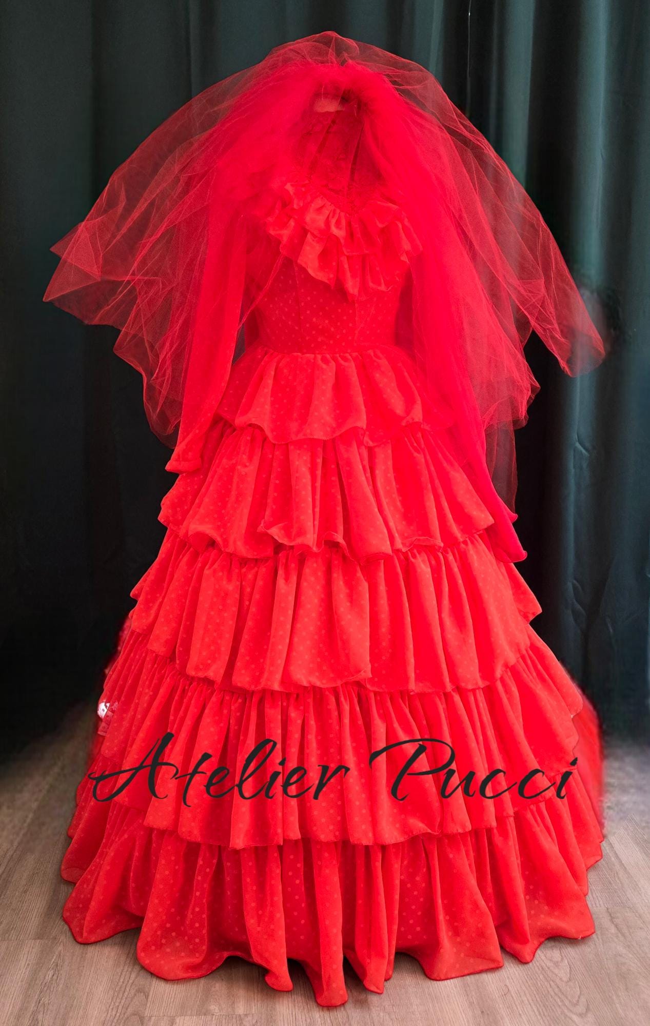 Lydia wedding dress, red, Beetlejuice