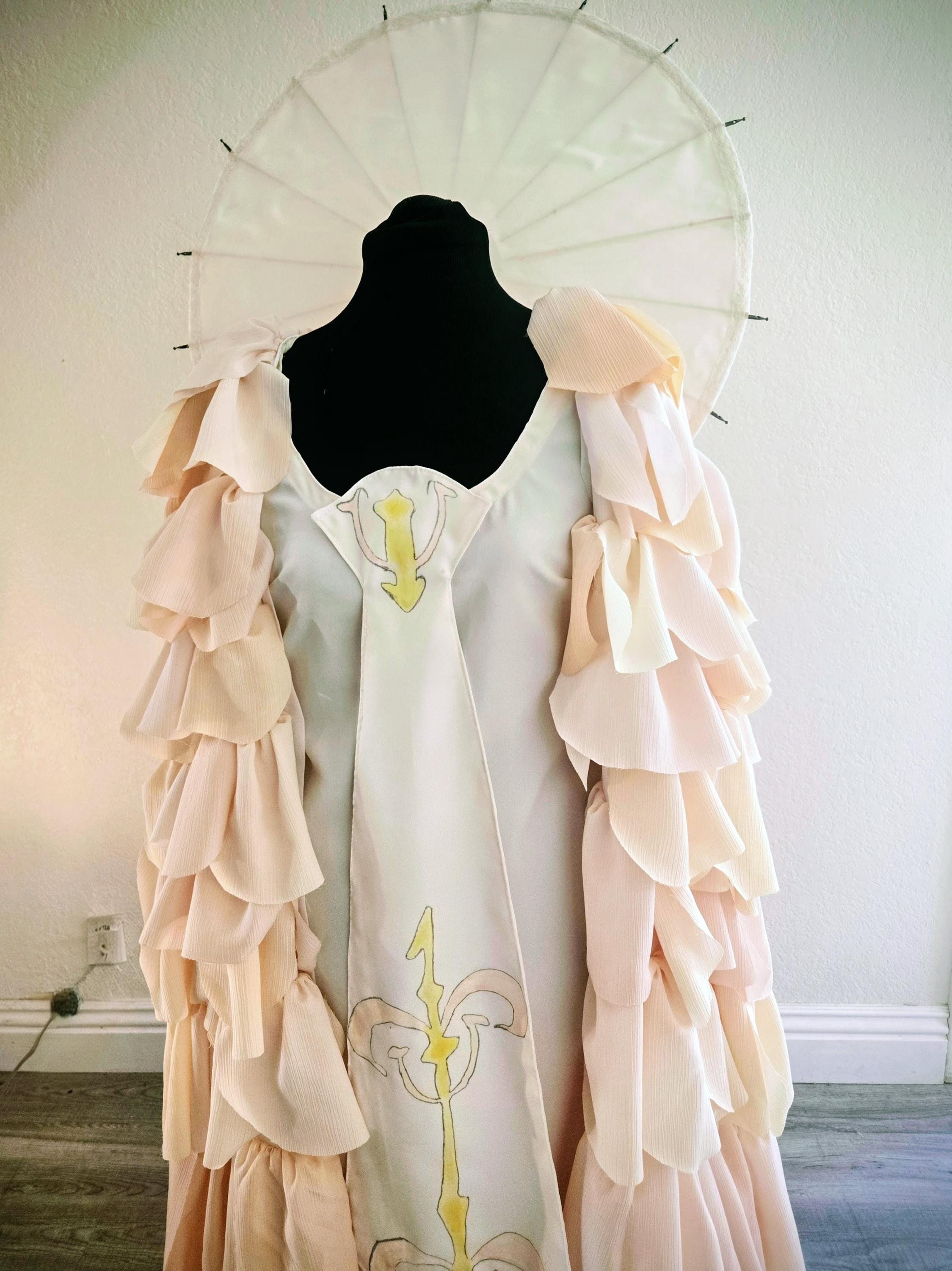 queen amidala white dress Star Wars Cosplay Padme Costume Cloak Outfit Uniform Suit Padme Wedding Dress Large