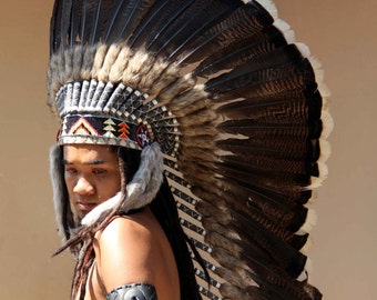 Indian feathers headdress replica ,long length