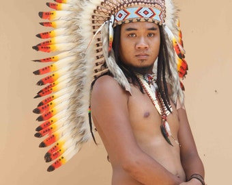 Indian headdress replica, medium length