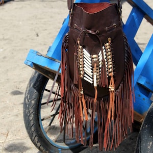 Boho Ledertasche, dunkelbraune Fransentasche, Boho Ledertasche, Boho Tasche, Gypsy Tasche, Fransentasche,