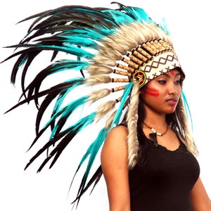 Indian Headdress Replica Short Length Native American Style - Etsy