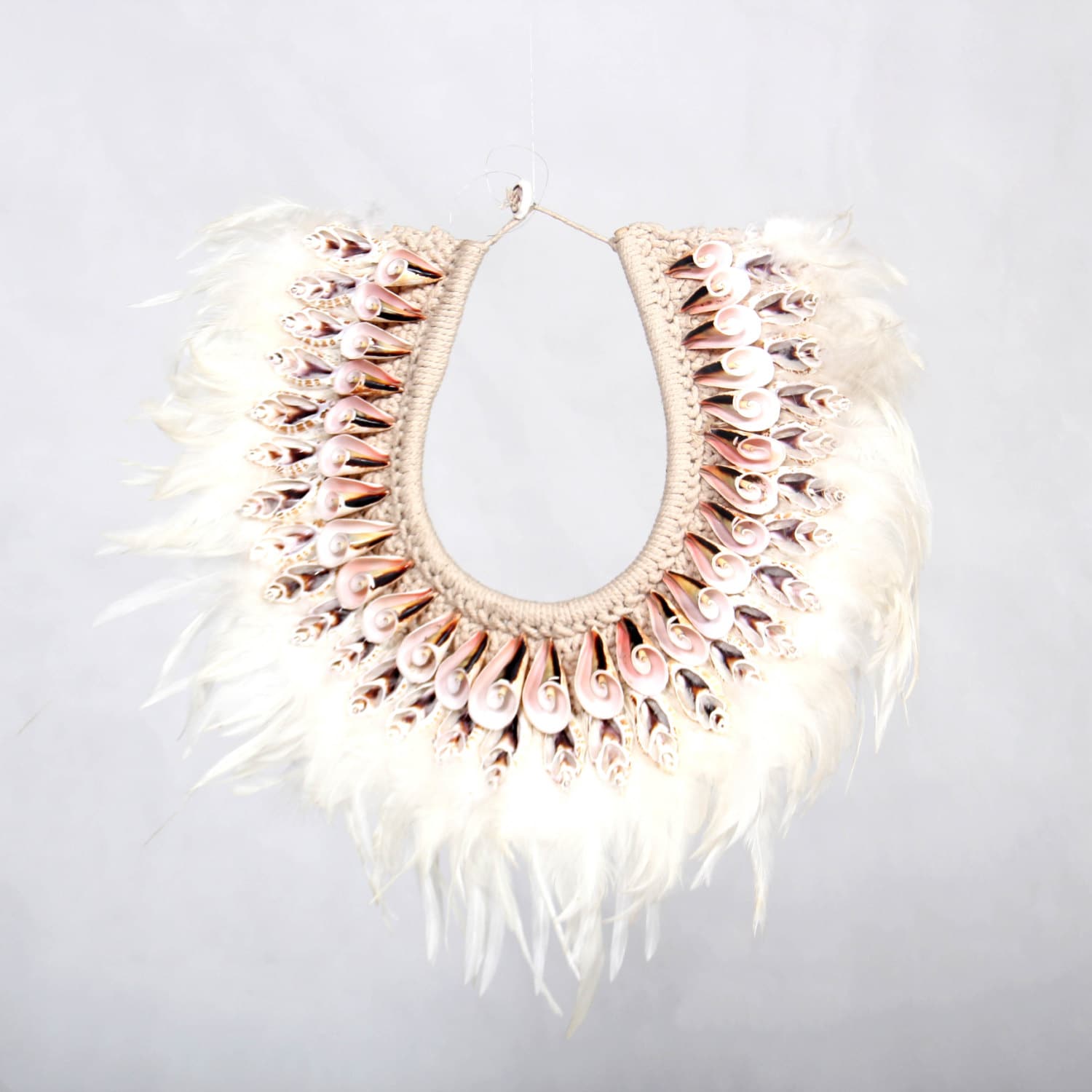 Feather Shell Tribal Feather Shell Necklace - Papua Home Decor - Etsy