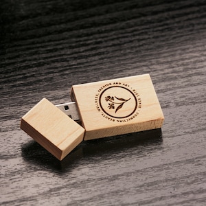 Set of 50 Wooden Maple USB Flash Drive - Personalized Custom Wooden Walnut 2.0 USB Flash Drive - Laser Engrave your own design!
