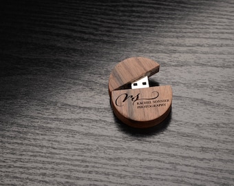 Satz von 25 Holz Runde Nussbaum 8GB USB 2.0-Flash-Laufwerk, benutzerdefinierte USB-Laufwerk, Sprung-Antrieb, runde Holz Usb, runde Holz Usb, nette Flash-Laufwerk