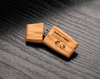 Set Of 10 16GB Olivewood 2.0 USB Flash Drive, Wood Usb Flash Drive, Memory Flash Drive, Memory Stick Gift, Engraved Usb Memory, Memory Usb