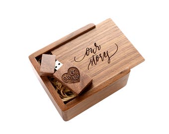 Personalized Wood Wedding Gift, Personalized Usb Gift, Customized Usb Gift, Customized Usb Gift Box, Gift Box Usb Wooden, Wooden Usb Box