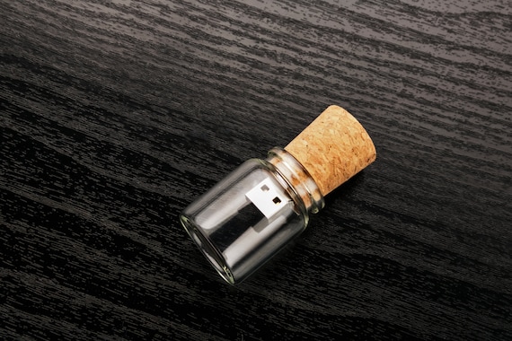 Single Item USB 2.0 Message in a Bottle Design 1-8GB Flash Drive Bottle with Cork Flash Drive.