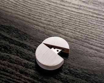 Set Of 10 128MB Round Wooden Maple White Wash USB 2.0 Flash Drive, Bulk Order, Bulk Usb, Bulk Usb Drives, Customized Usb Drive, Cheap Drives
